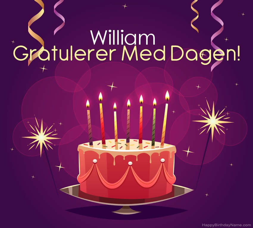 Vakre Gratulerer med fødselsdagskort til William