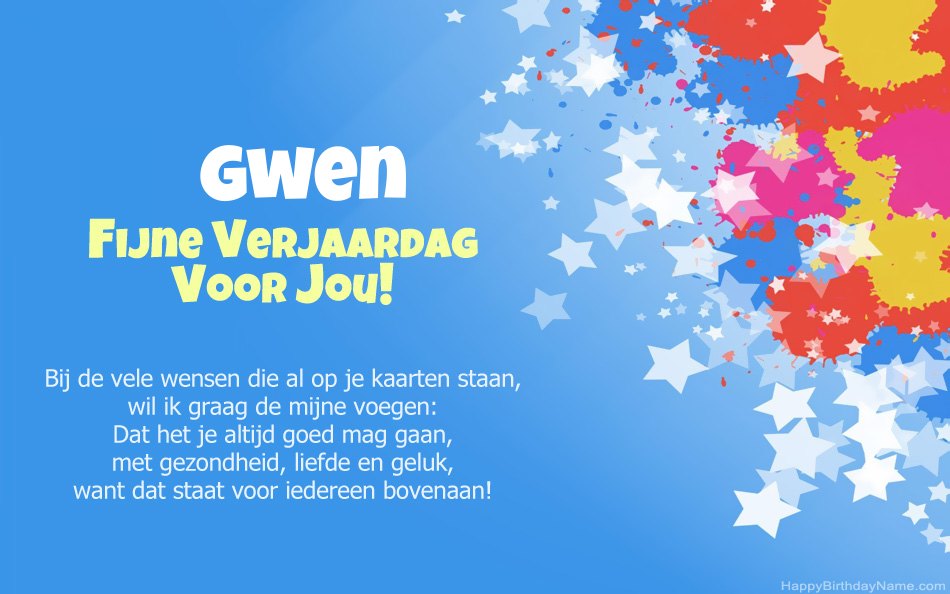 Gefeliciteerd met de verjaardag van Gwen