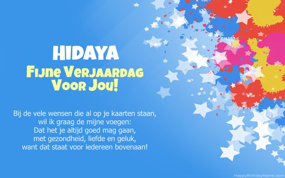 Gefeliciteerd met de verjaardag van Hidaya