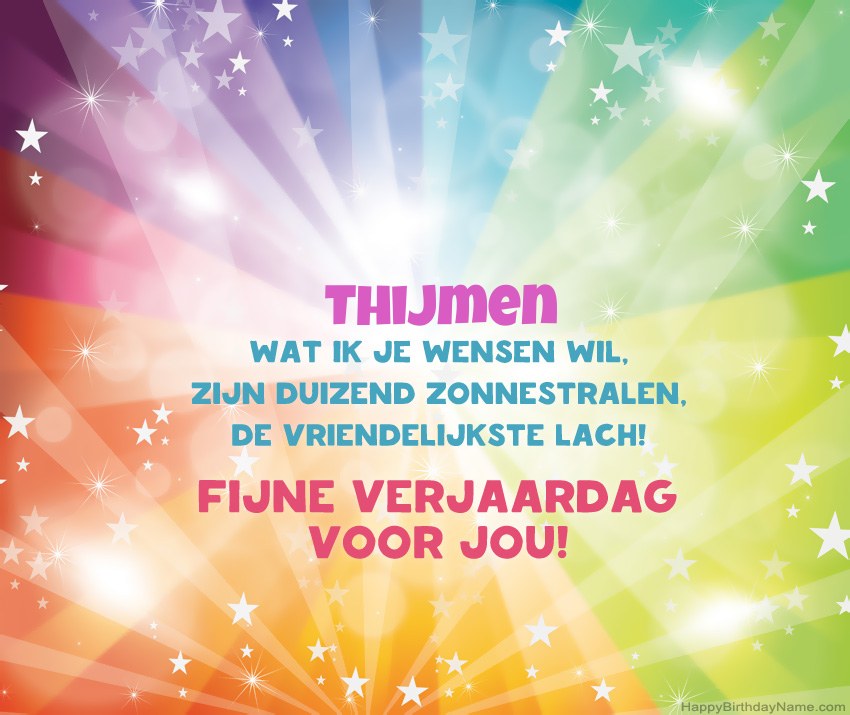 Mooie gelukkige verjaardagskaarten voor Thijmen