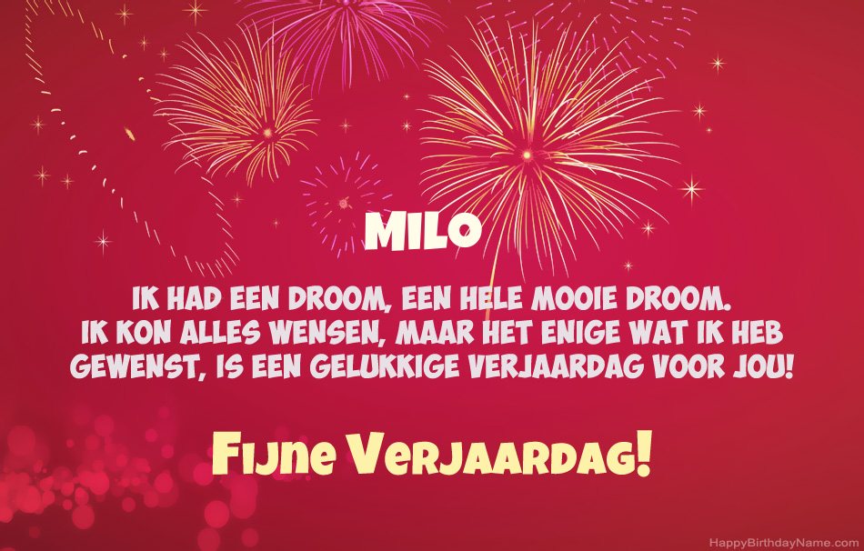 Gelukkige verjaardag Milo, mooie gedichten