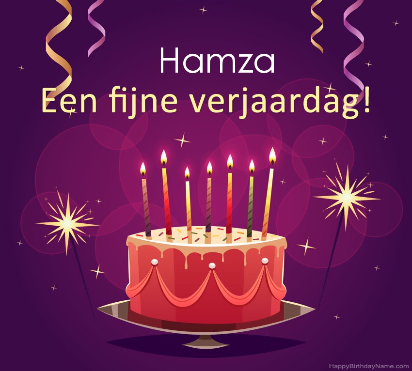 Grappige groeten voor fijne verjaardag Hamza-foto