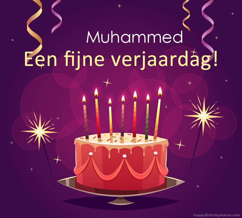 Grappige groeten voor fijne verjaardag Muhammed-foto