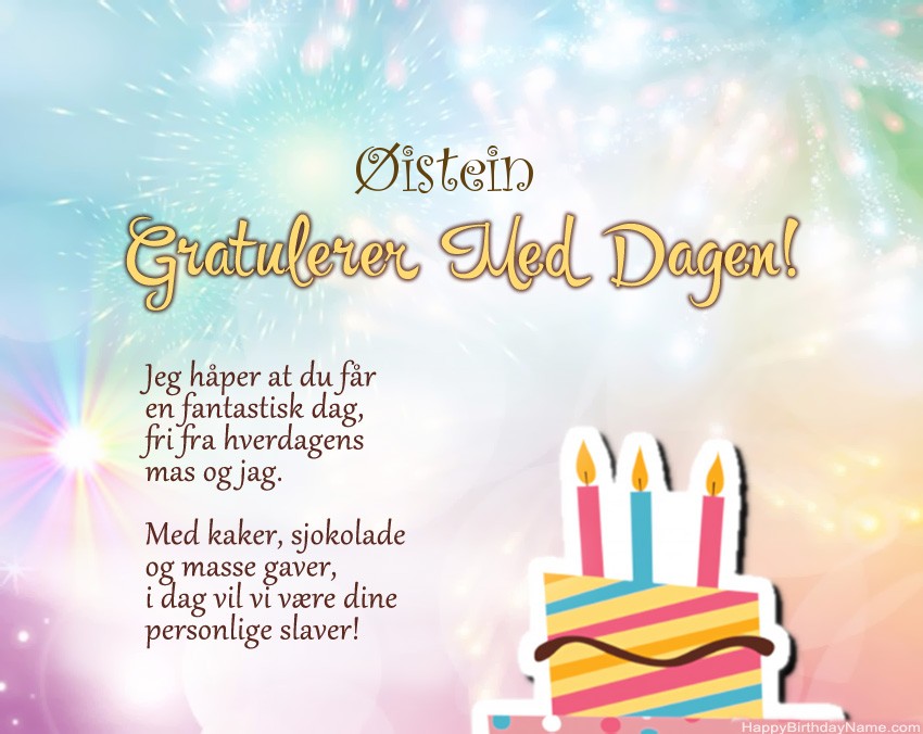 Dikt på fødselsdag for Øistein