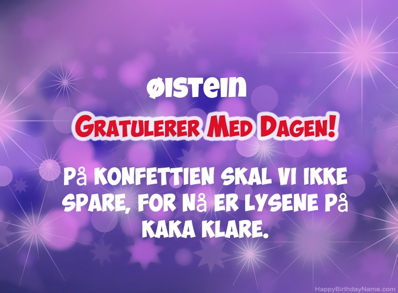 Ønsker Øistein for gratulerer med dagen