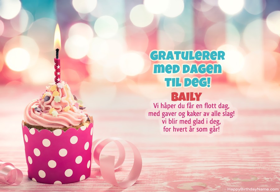 Gratulerer med dagen Baily, vakre dikt