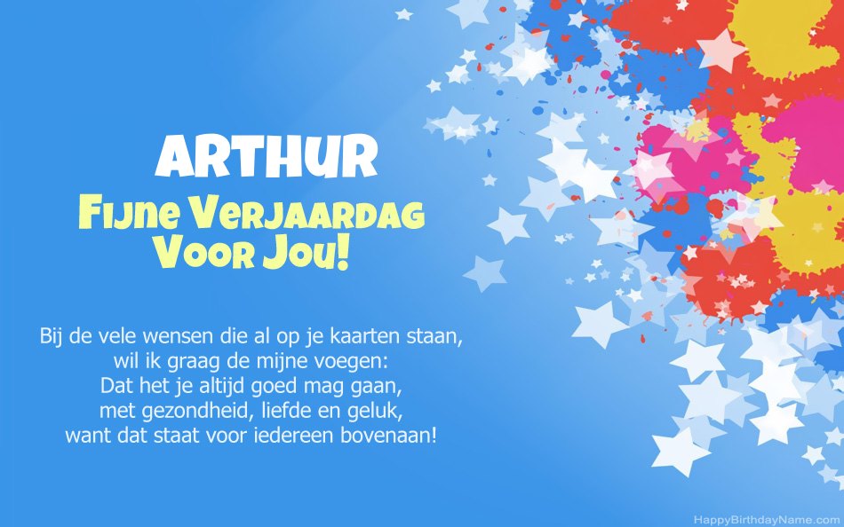 Gefeliciteerd met de verjaardag van Arthur