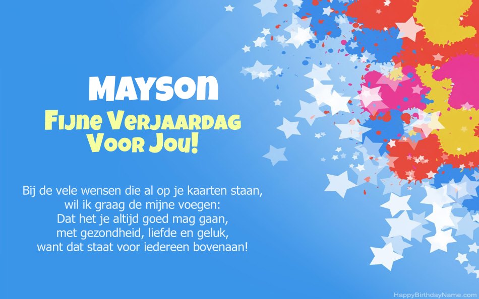 Gefeliciteerd met de verjaardag van Mayson