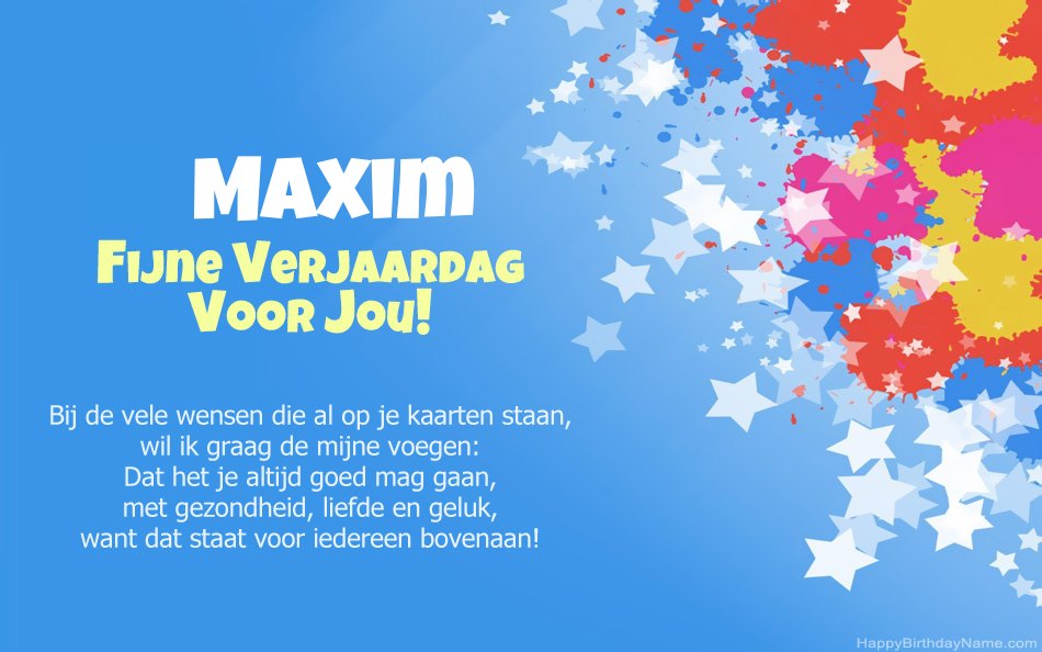 Gefeliciteerd met de verjaardag van Maxim
