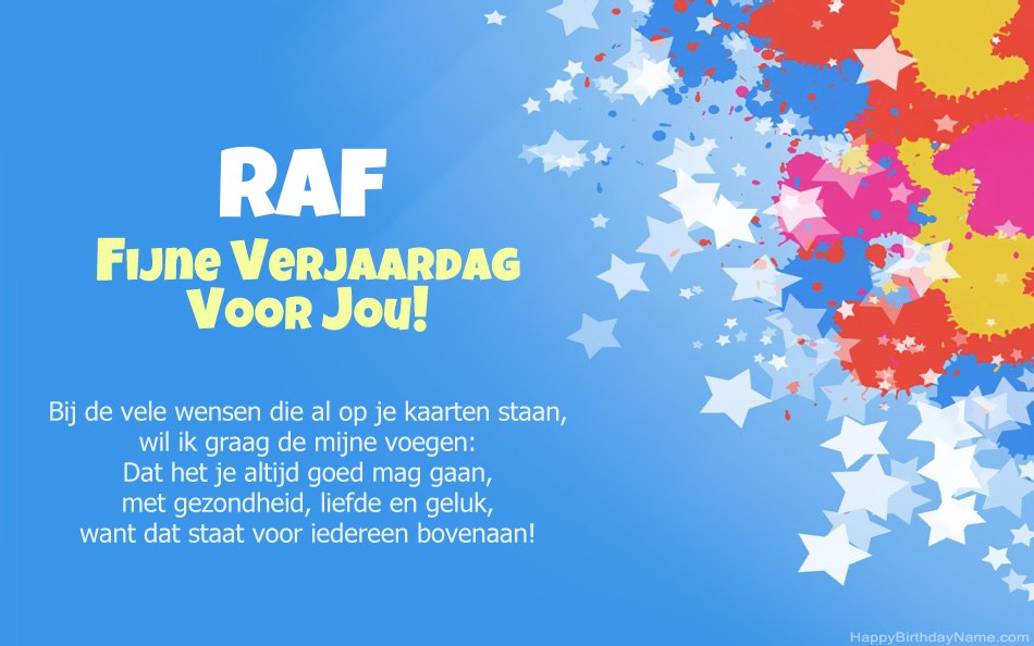 Gefeliciteerd met de verjaardag van Raf
