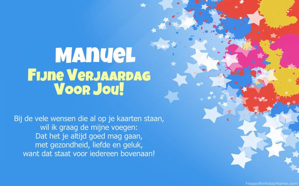 Gefeliciteerd met de verjaardag van Manuel