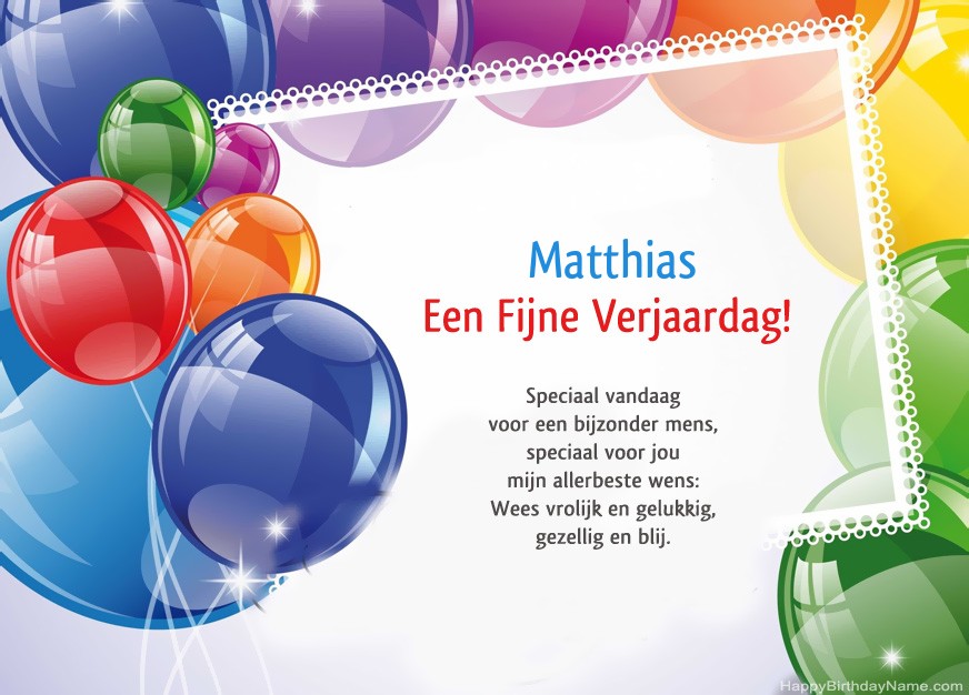 Gelukkige verjaardag Matthias!