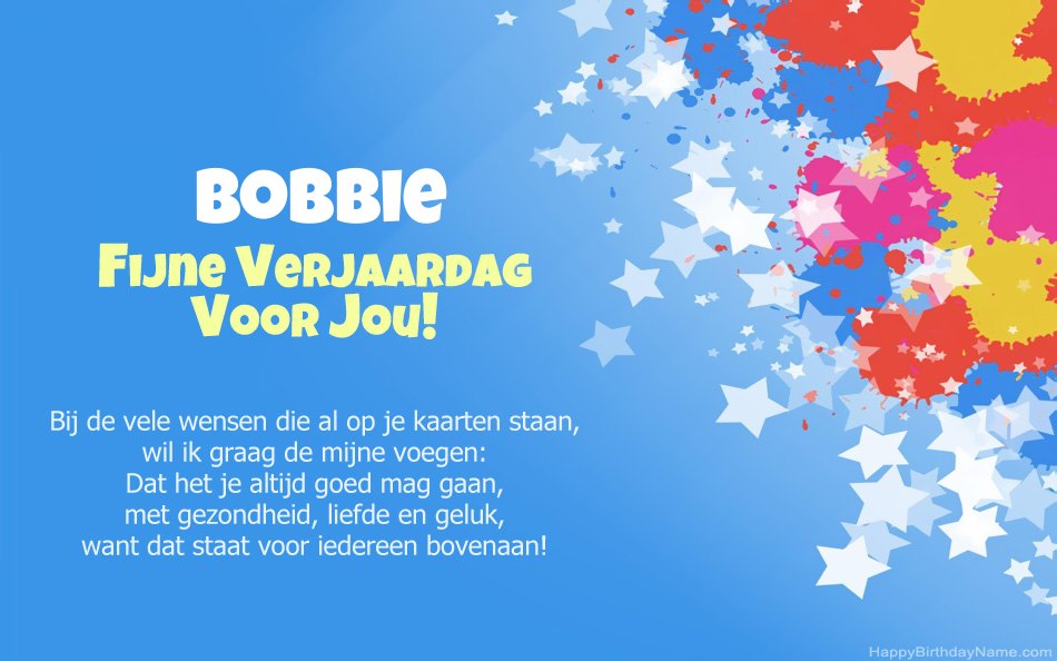 Gefeliciteerd met de verjaardag van Bobbie