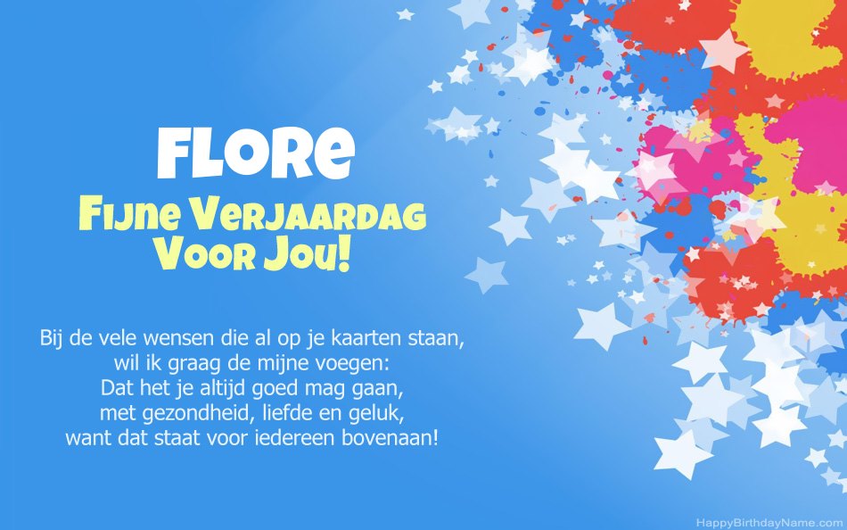 Gefeliciteerd met de verjaardag van Flore