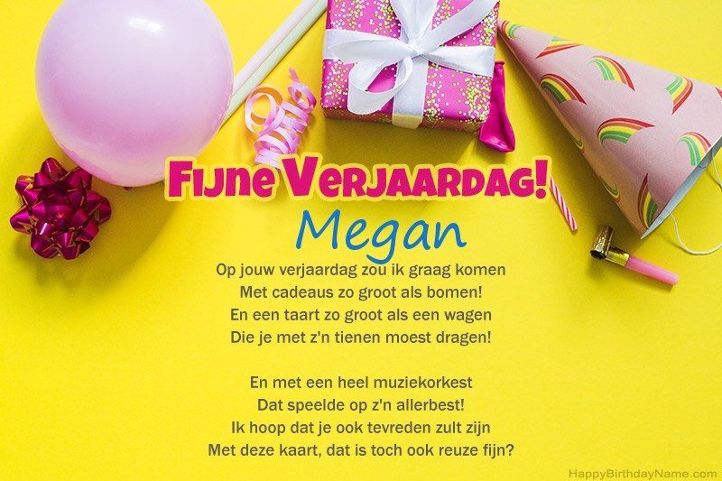 Gelukkige verjaardag Megan in proza