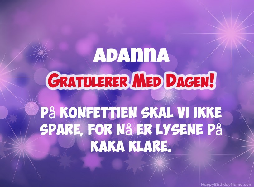 Ønsker Adanna for gratulerer med dagen