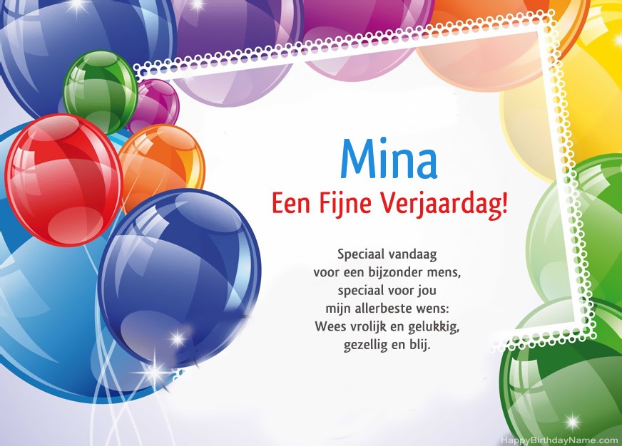 Gelukkige verjaardag Mina!