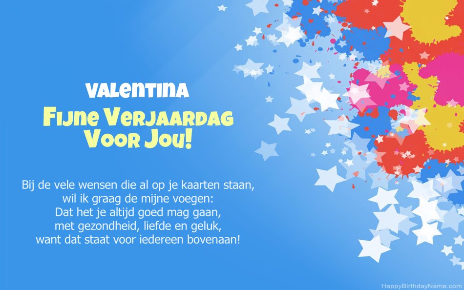 Gefeliciteerd met de verjaardag van Valentina Gefeliciteerd met de verjaardag van Valentina
