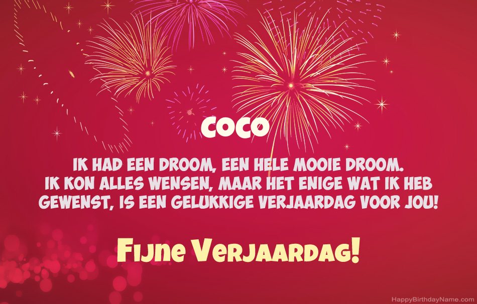 Gelukkige verjaardag Coco, mooie gedichten