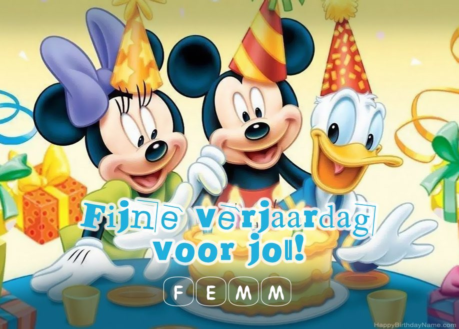Kinderverjaardagsgroeten voor Femm