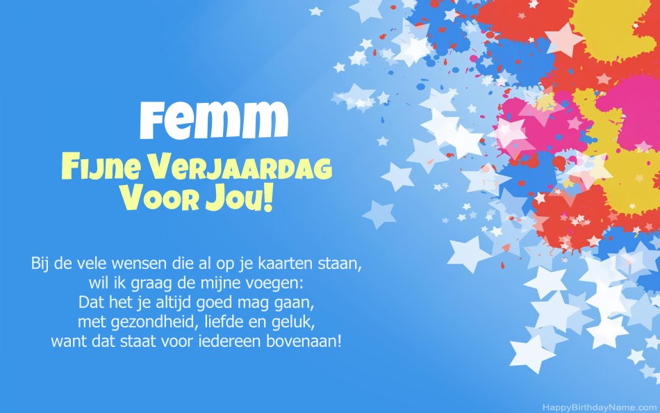 Gefeliciteerd met de verjaardag van Femm
