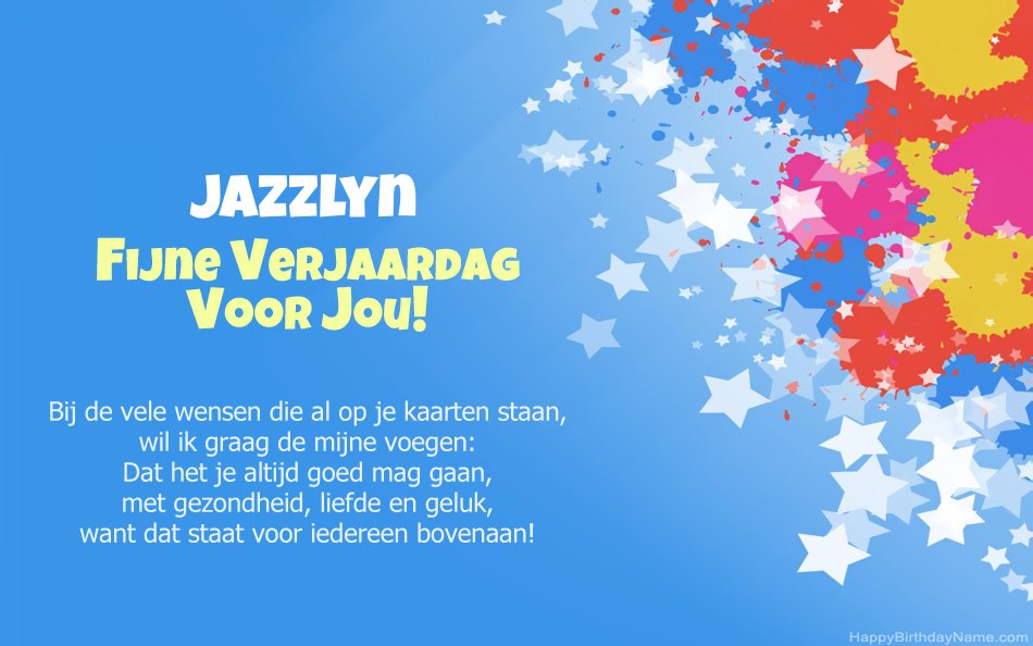 Gefeliciteerd met de verjaardag van Jazzlyn