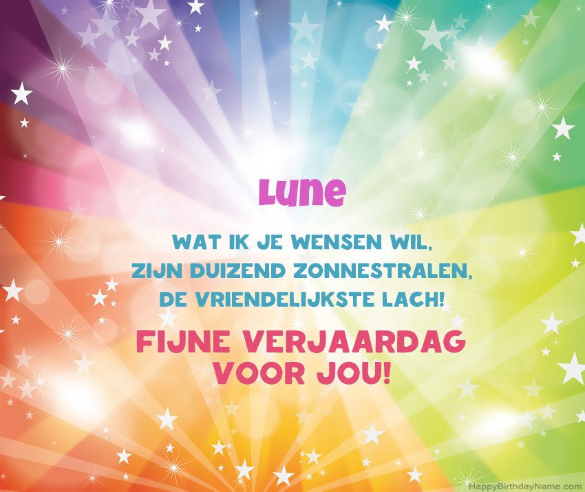 Mooie gelukkige verjaardagskaarten voor Lune