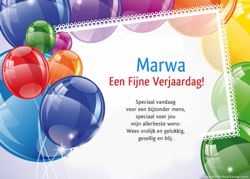 Gelukkige verjaardag Marwa! Gelukkige verjaardag Marwa!
