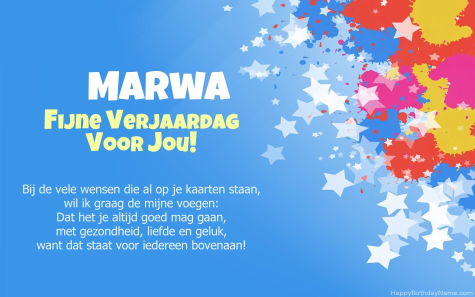 Gefeliciteerd met de verjaardag van Marwa Gefeliciteerd met de verjaardag van Marwa