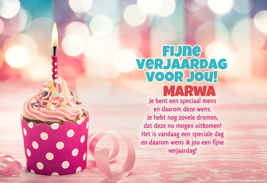 Gelukkige verjaardagskaart Marwa gratis downloaden Gelukkige verjaardagskaart Marwa gratis downloaden
