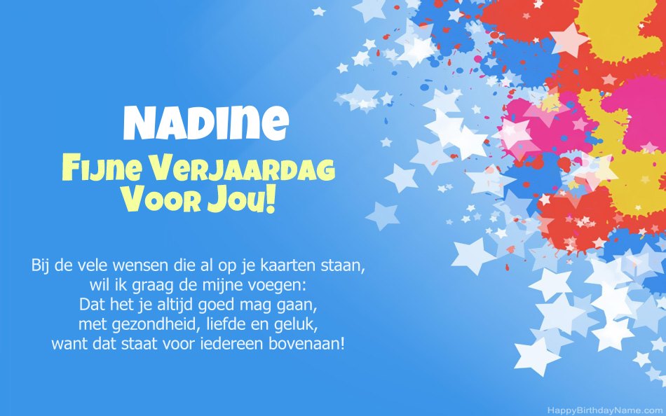 Gefeliciteerd met de verjaardag van Nadine Gefeliciteerd met de verjaardag van Nadine