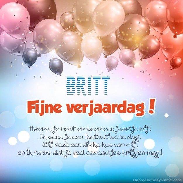 Gedichten op verjaardag voor Britt