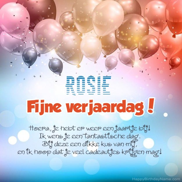 Gedichten op verjaardag voor Rosie