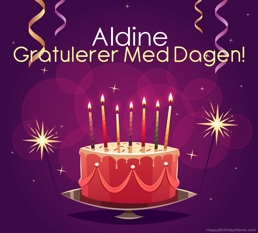 Vakre Gratulerer med fødselsdagskort til Aldine