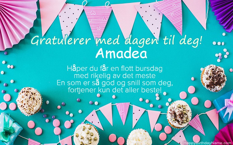 Gratulerer med fødselsdagen Amadea i vers