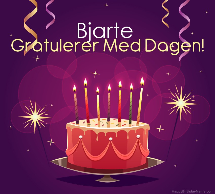 Vakre Gratulerer med fødselsdagskort til Bjarte