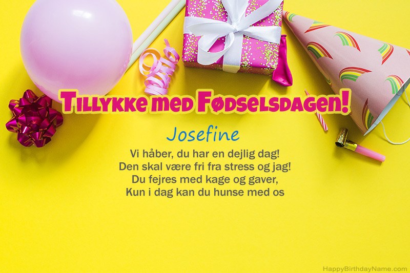 Tillykke med fødselsdagen Josefine i prosa