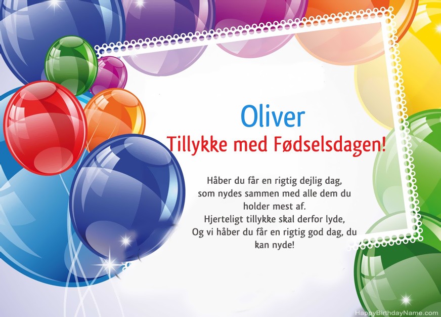 Tillykke med fødselsdagen Oliver!
