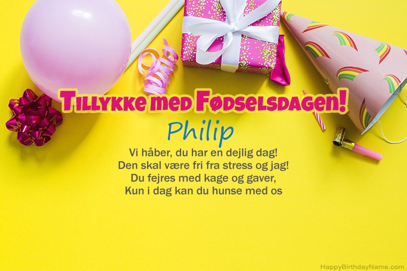 Tillykke med fødselsdagen Philip i prosa