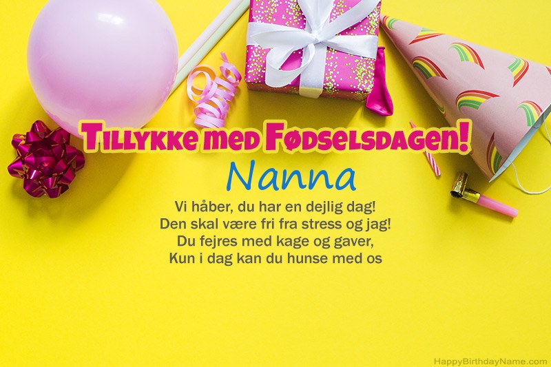 Tillykke med fødselsdagen Nanna i prosa