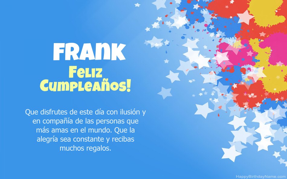 Felicitaciones por el cumpleaños de Frank