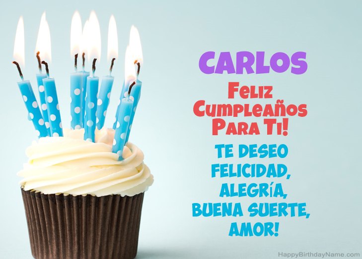 Felicitaciones por el feliz cumpleaños de Carlos