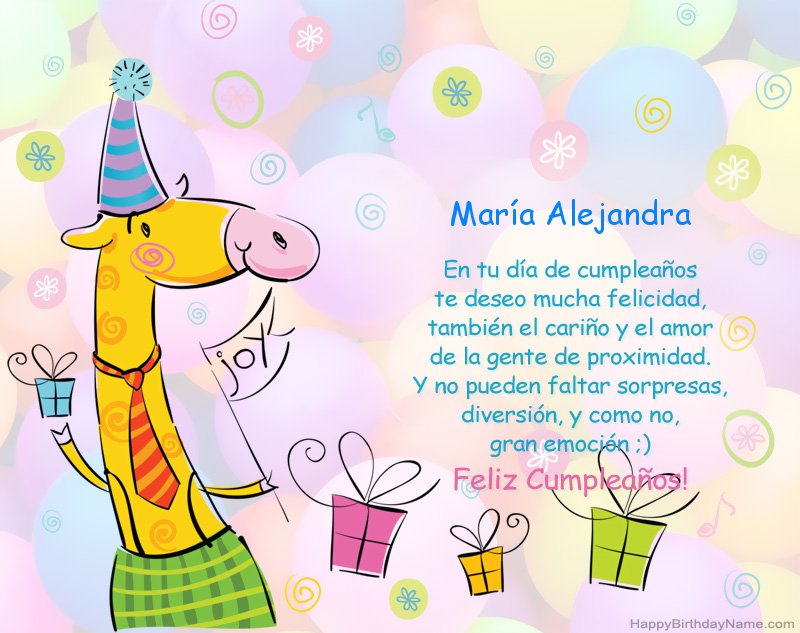 Felicitaciones de los niños por el feliz cumpleaños de María Alejandra