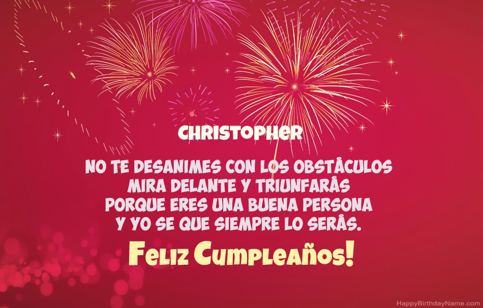 Feliz cumpleaños Christopher, hermosos poemas