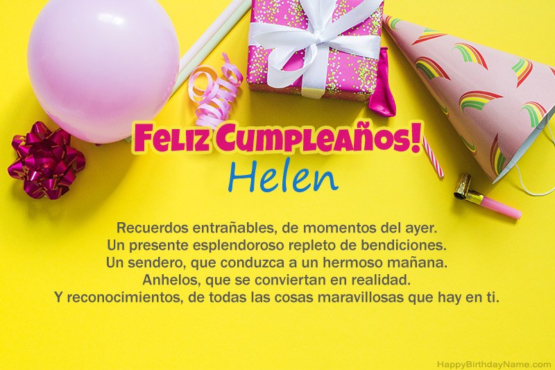 Feliz cumpleaños Helen en prosa