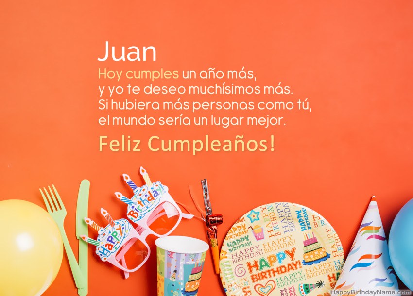 Tarjetas de feliz cumpleaños para Juan
