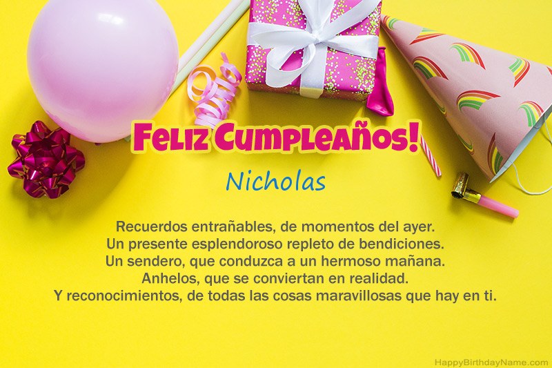 Feliz cumpleaños Nicholas en prosa