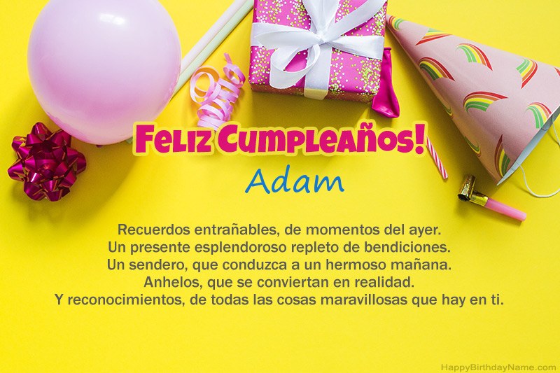 Feliz cumpleaños Adam en prosa