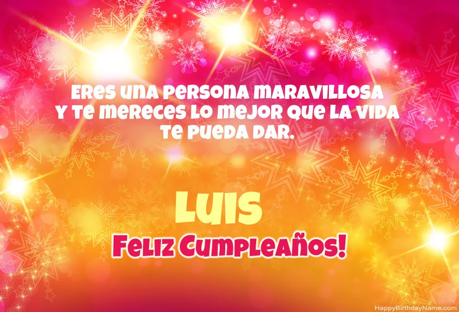 Enhorabuena por el feliz cumpleaños de Luis