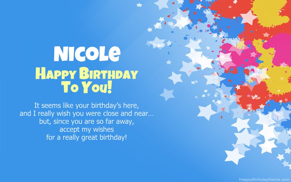 Congratulations on the birthday of Nicole